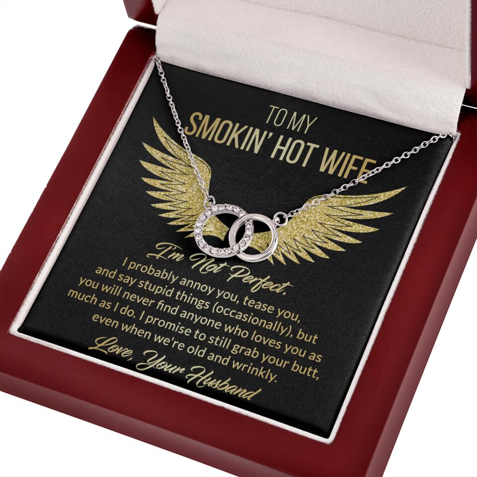 Personalized Valentine Gifts - To My Smokin' Hot Wife Custom Necklace Best Apology Gifts For Wife