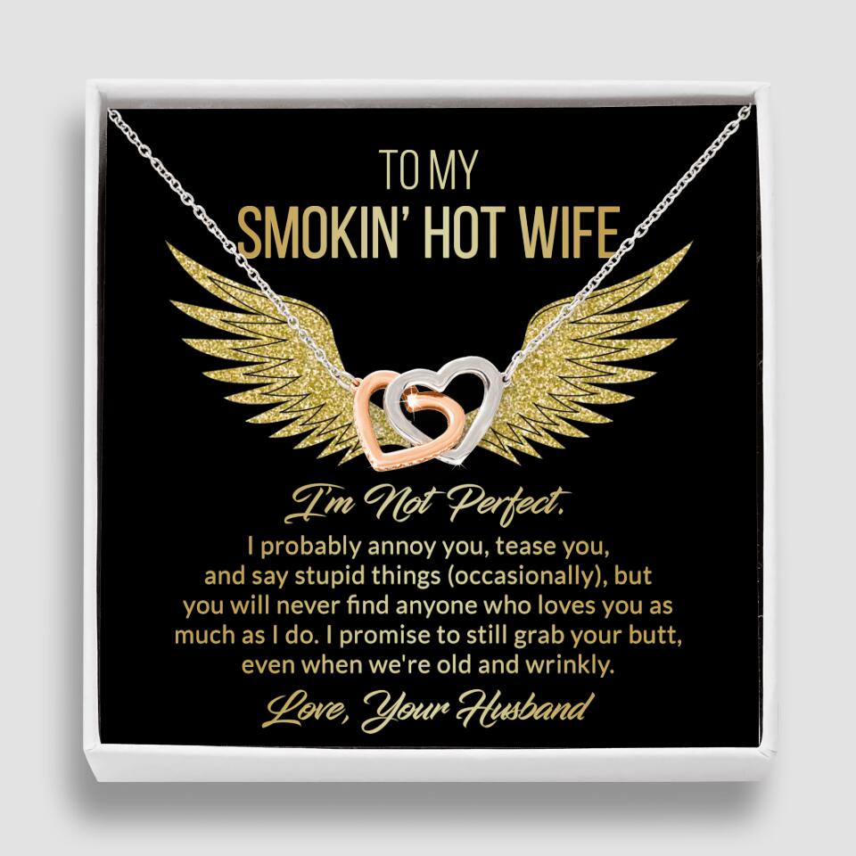 Personalized Valentine Gifts - To My Smokin' Hot Wife Custom Necklace Best Apology Gifts For Wife