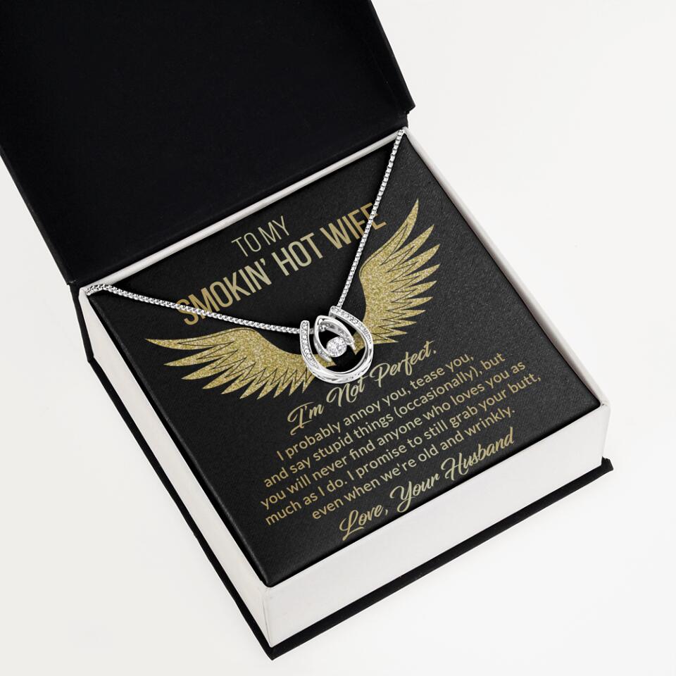 Personalized Valentine Gifts - To My Smokin' Hot Wife Custom Necklace Best Apology Gifts For Wife