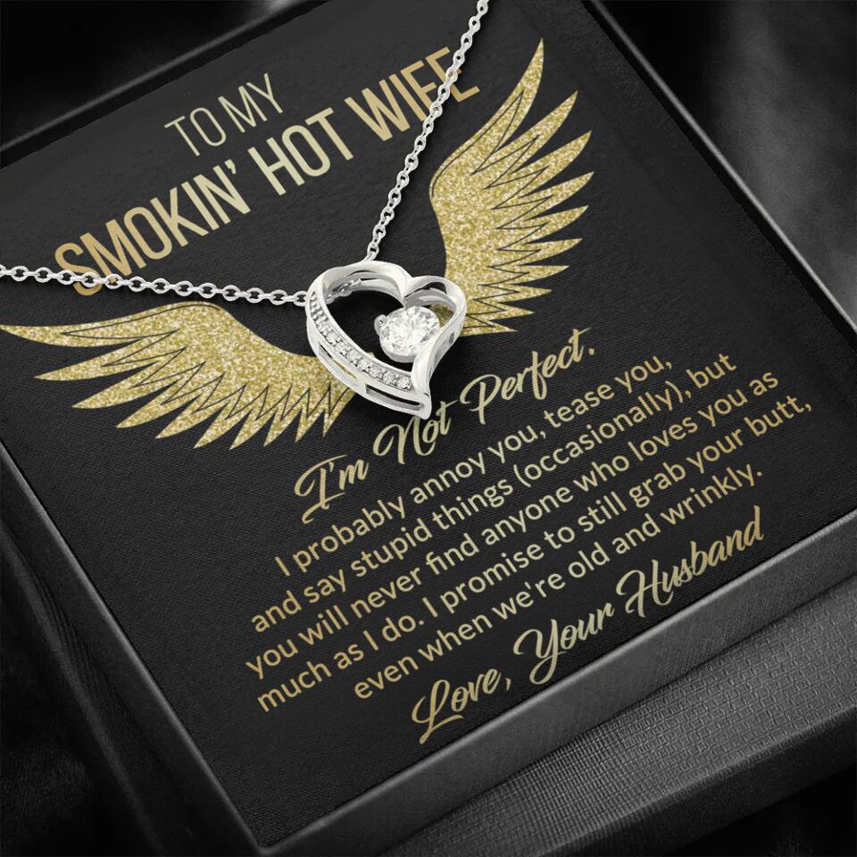 Personalized Valentine Gifts - To My Smokin' Hot Wife Custom Necklace Best Apology Gifts For Wife