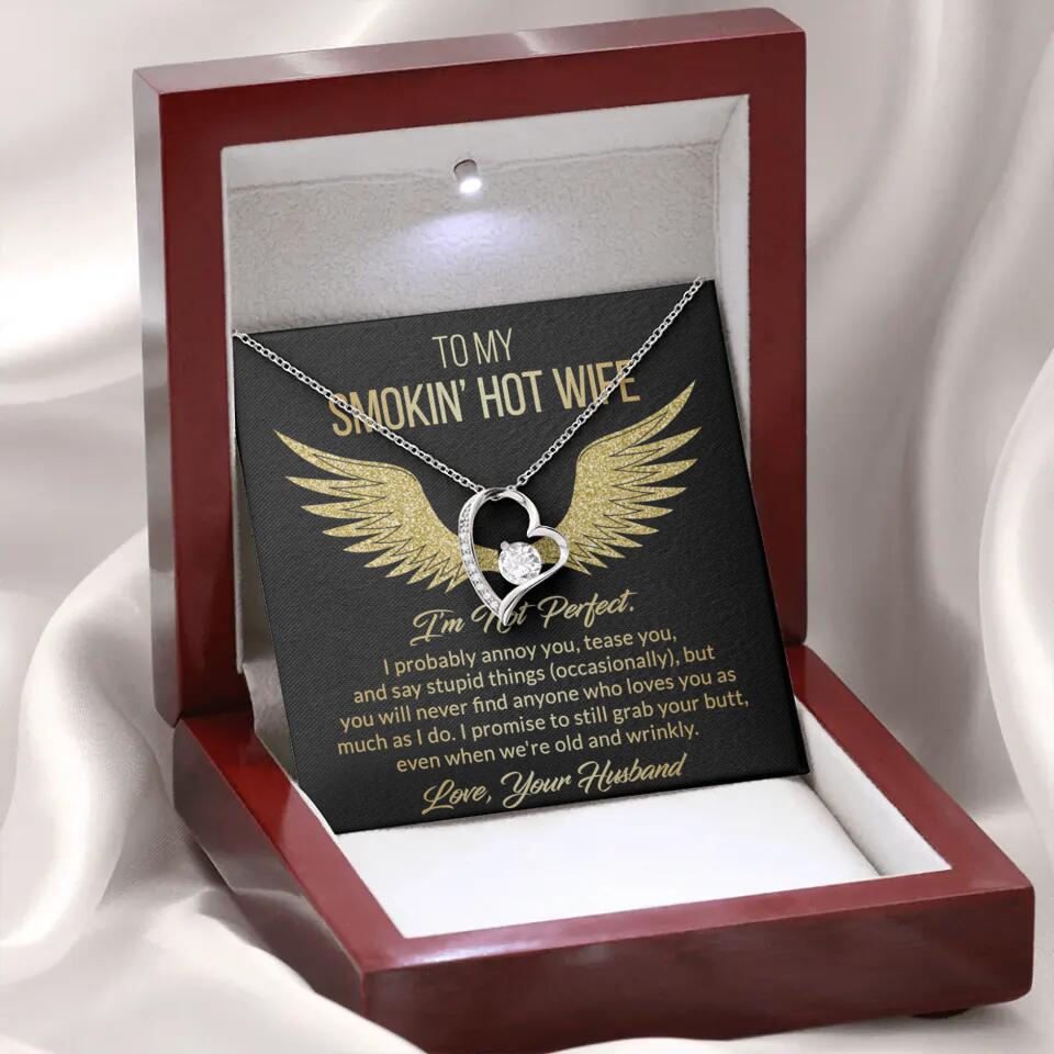 Personalized Valentine Gifts - To My Smokin' Hot Wife Custom Necklace Best Apology Gifts For Wife