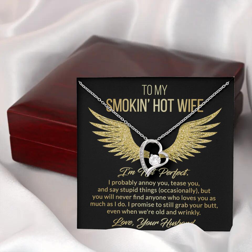 Personalized Valentine Gifts - To My Smokin' Hot Wife Custom Necklace Best Apology Gifts For Wife