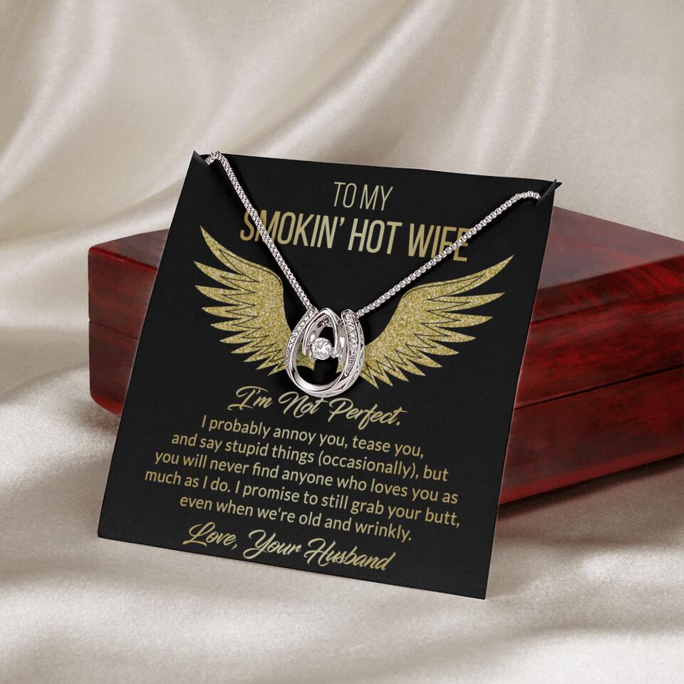 Personalized Valentine Gifts - To My Smokin' Hot Wife Custom Necklace Best Apology Gifts For Wife