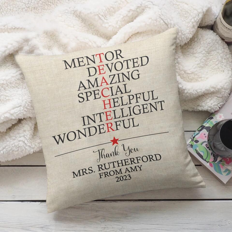 Mentor Devoted Amazing Special Helpful Intelligent Wonderful - Personalized Pillow
