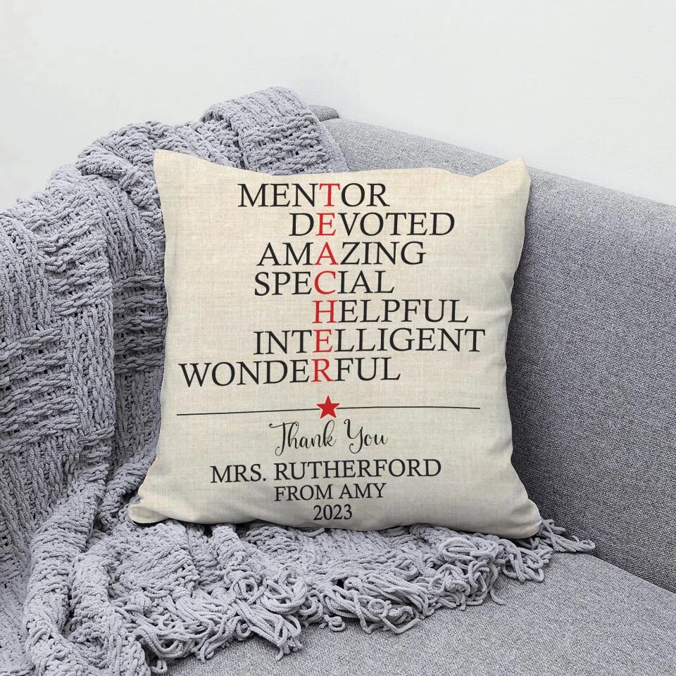 Mentor Devoted Amazing Special Helpful Intelligent Wonderful - Personalized Pillow
