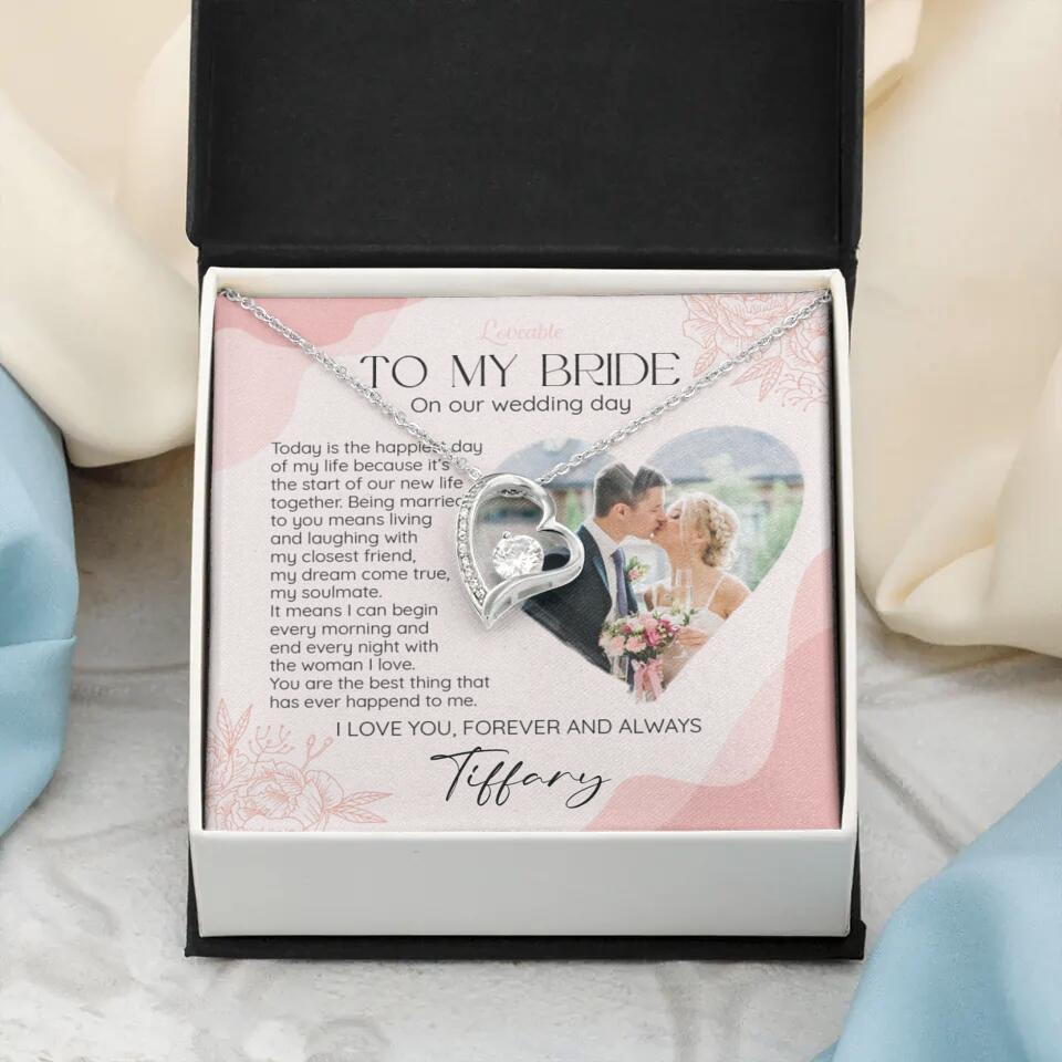 To My Bride on Our Wedding Day Personalized Necklace