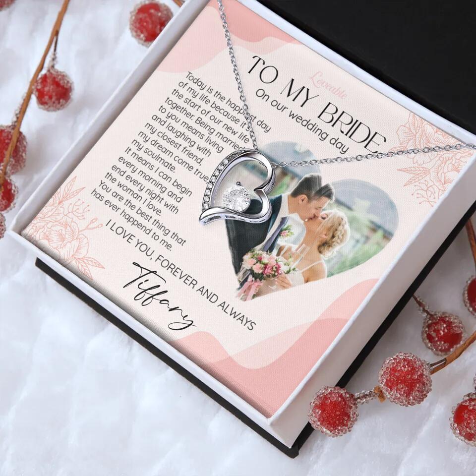 To My Bride on Our Wedding Day Personalized Necklace