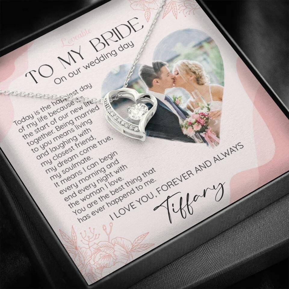 To My Bride on Our Wedding Day Personalized Necklace