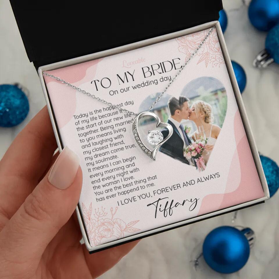 To My Bride on Our Wedding Day Personalized Necklace
