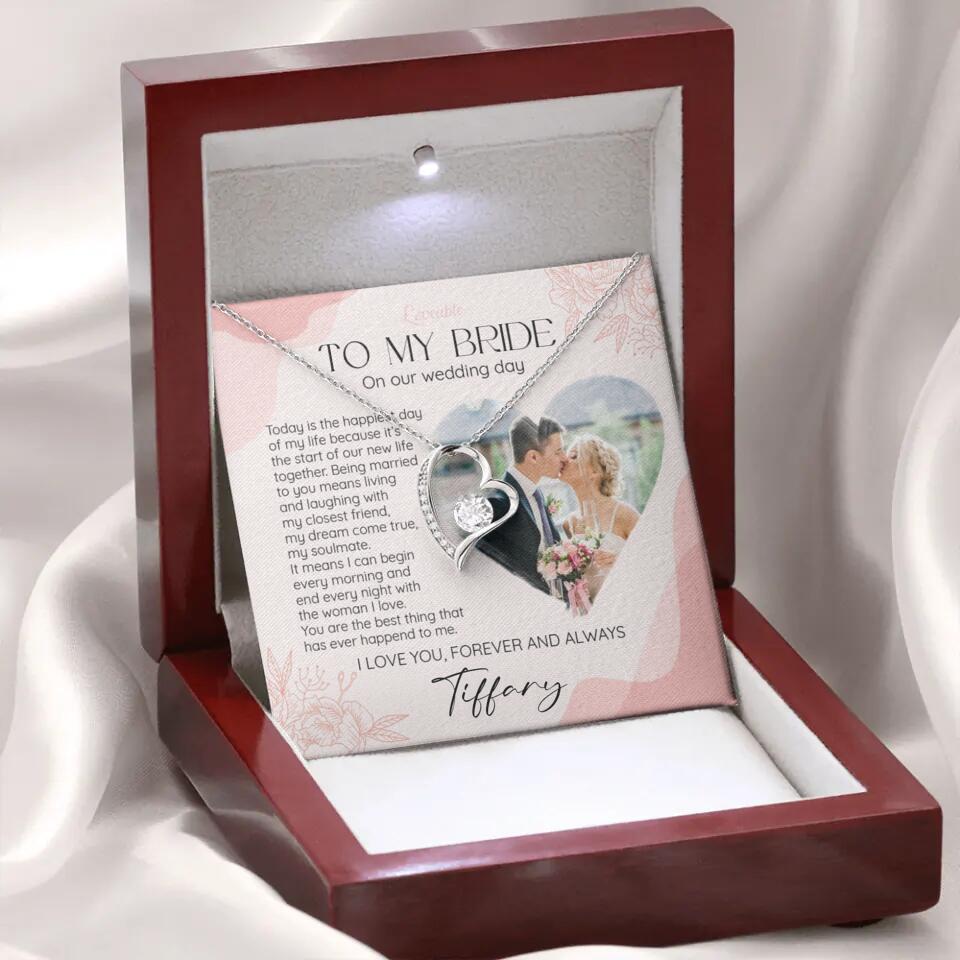 To My Bride on Our Wedding Day Personalized Necklace