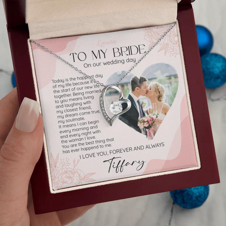 To My Bride on Our Wedding Day Personalized Necklace