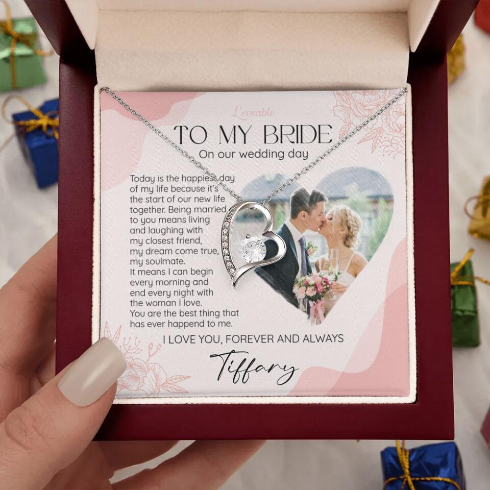 To My Bride on Our Wedding Day Personalized Necklace