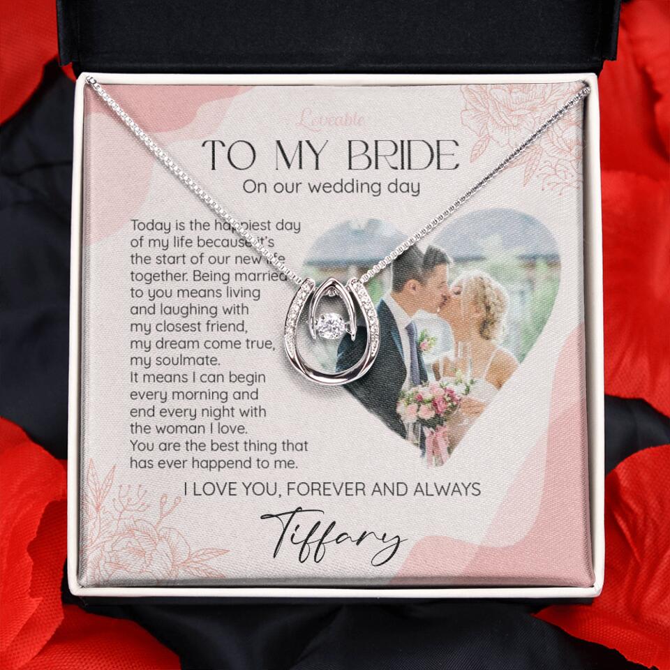 To My Bride on Our Wedding Day Personalized Necklace