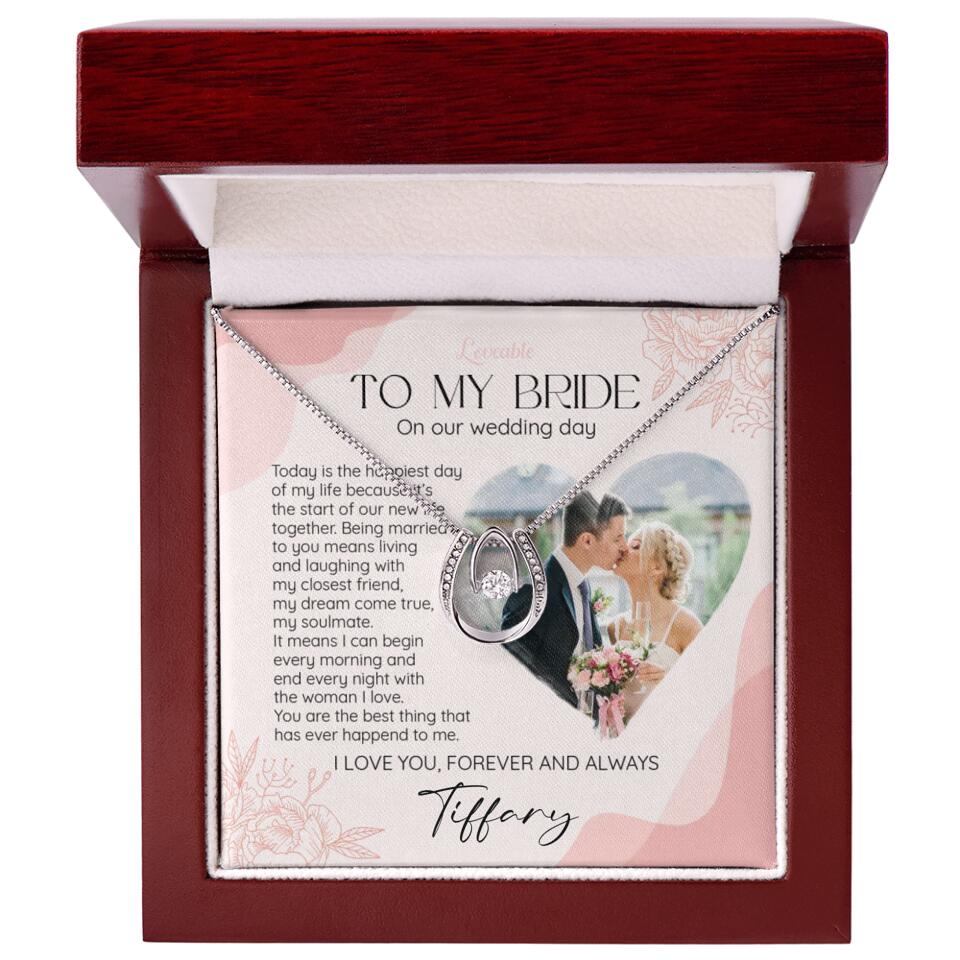 To My Bride on Our Wedding Day Personalized Necklace