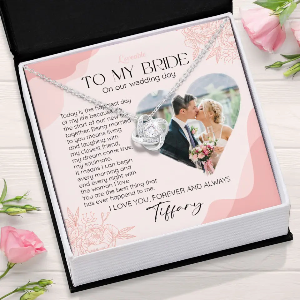 To My Bride on Our Wedding Day Personalized Necklace