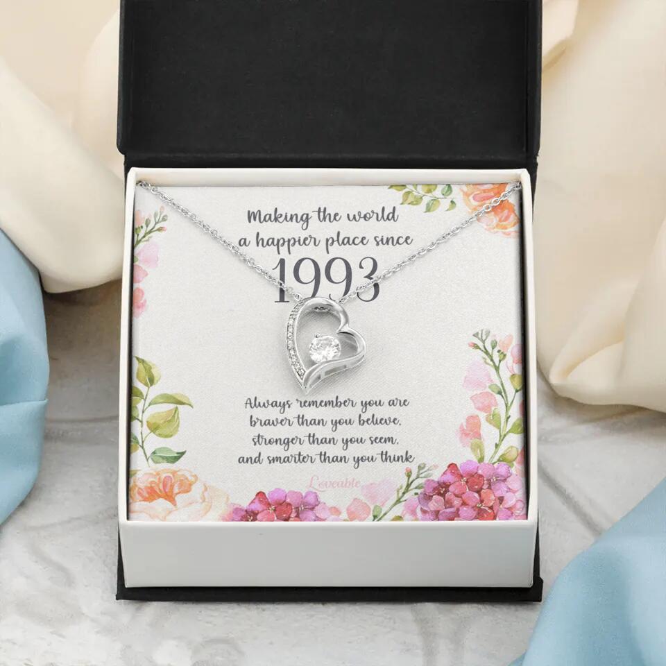 Making The World A Happier Place Personalized Necklace