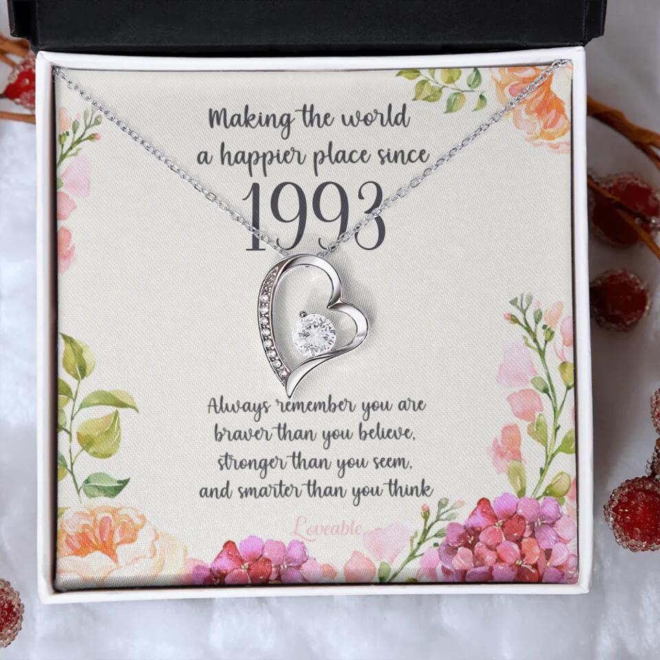 Making The World A Happier Place Personalized Necklace