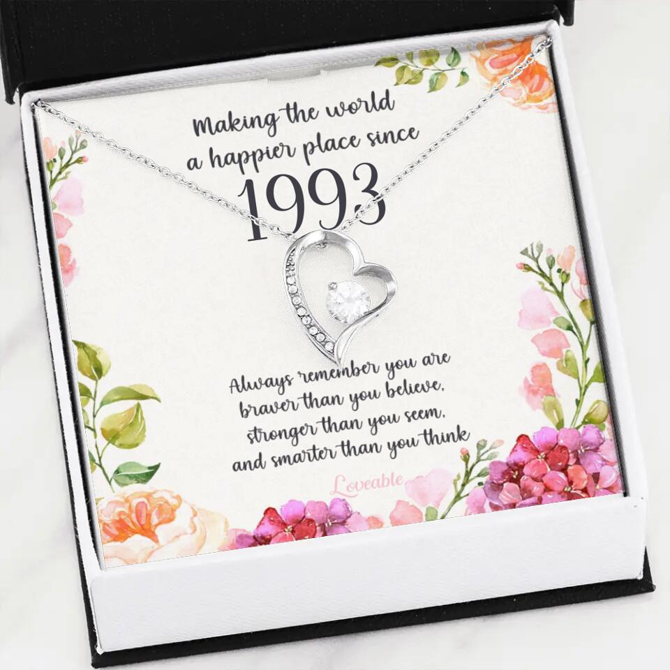 Making The World A Happier Place Personalized Necklace