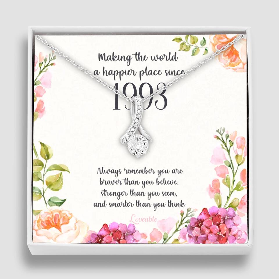 Making The World A Happier Place Personalized Necklace