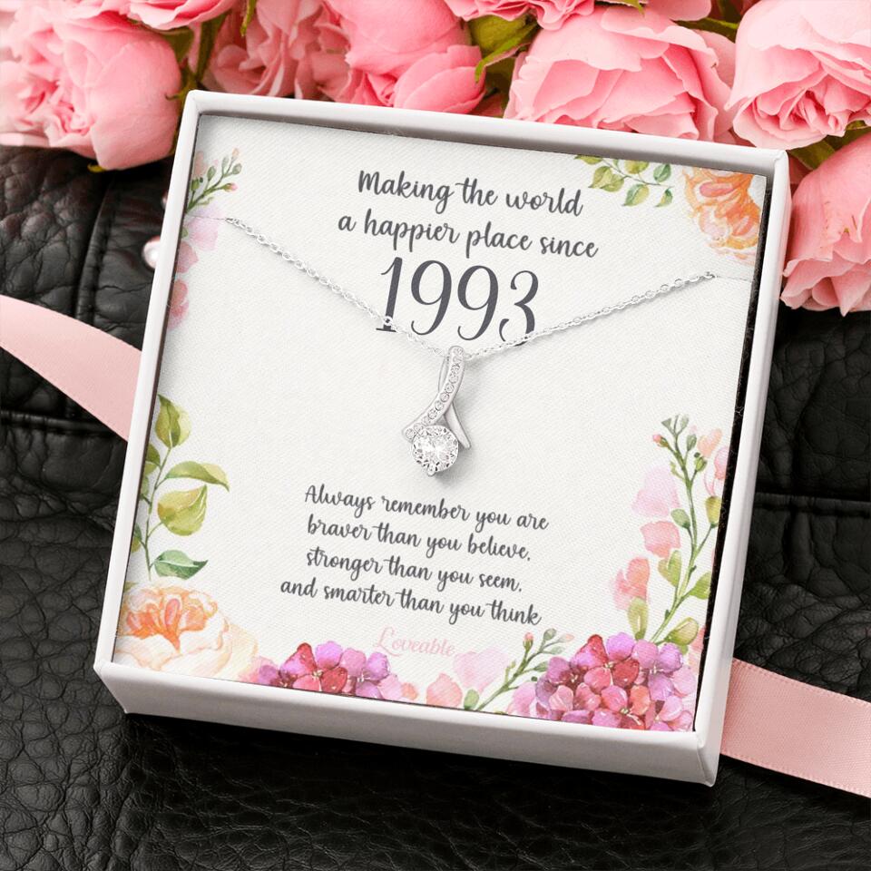 Making The World A Happier Place Personalized Necklace
