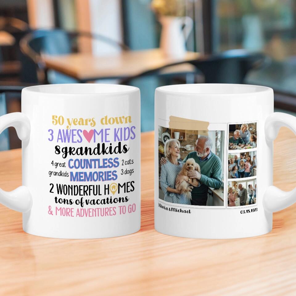 50 Years Down and More Adventures to Go Personalized White Mug