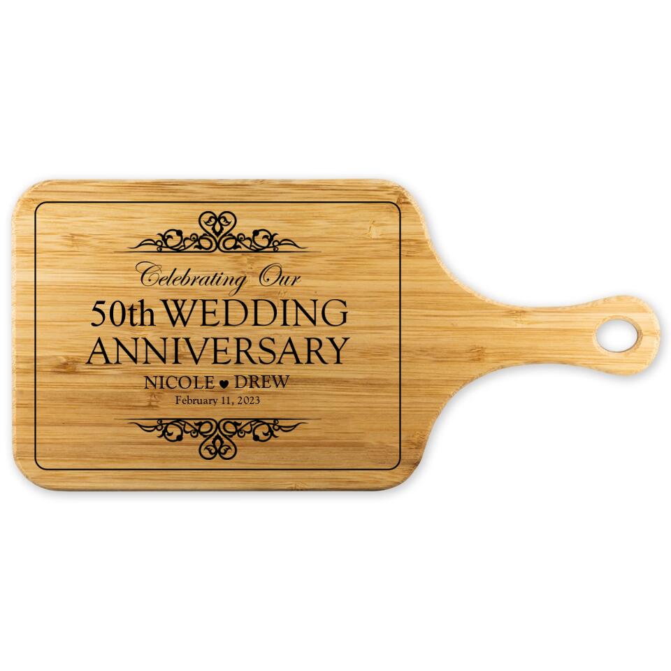 Celebrating Our 50th Wedding Anniversary - Personlized Wood Cutting Board - 50 Years Anniversary Gift