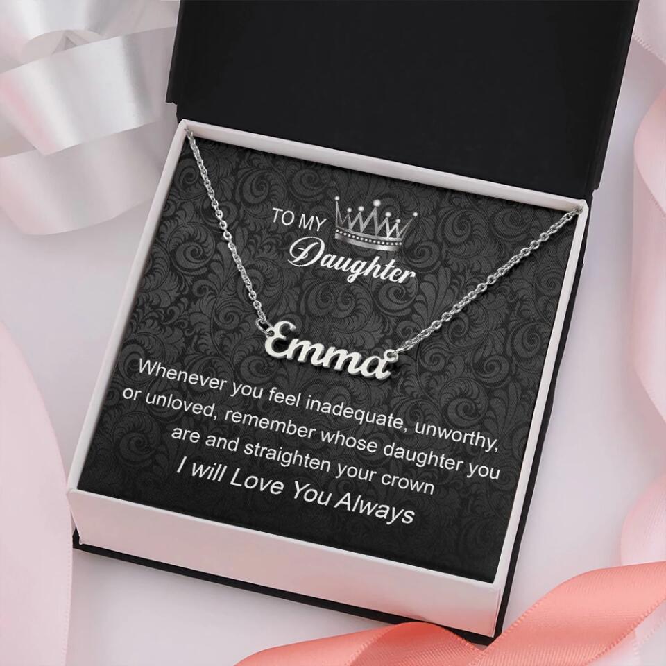 To My Badass Daughter I Will Love You Always Personalized Necklace