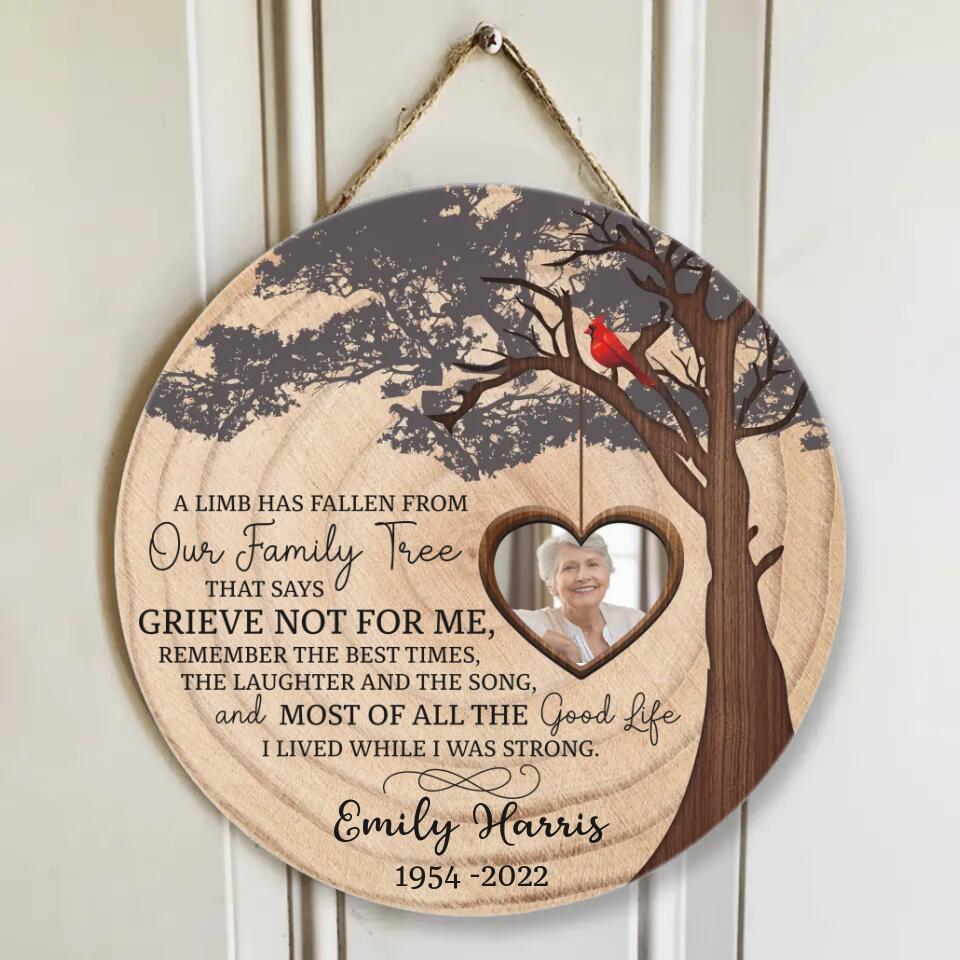 A Limb Has Fallen From Our Family Tree - Personalized Wooden Sign