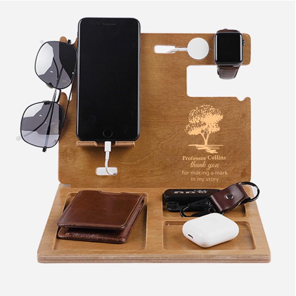 Professor Thank You for Making a Mark in My Story - Personalized Dock Station - Appreciation Gift for Professors