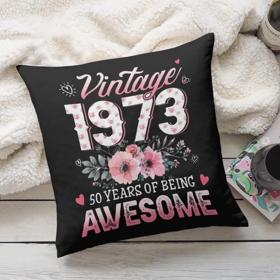 Vintage 2010, 13 Years Of Being Awesome Pillow - Birthday Gift For Her