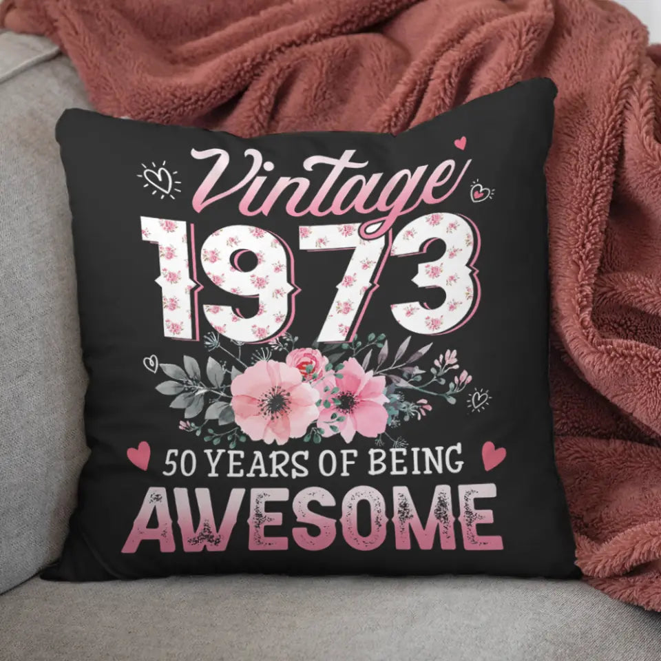 Vintage 2010, 13 Years Of Being Awesome Pillow - Birthday Gift For Her