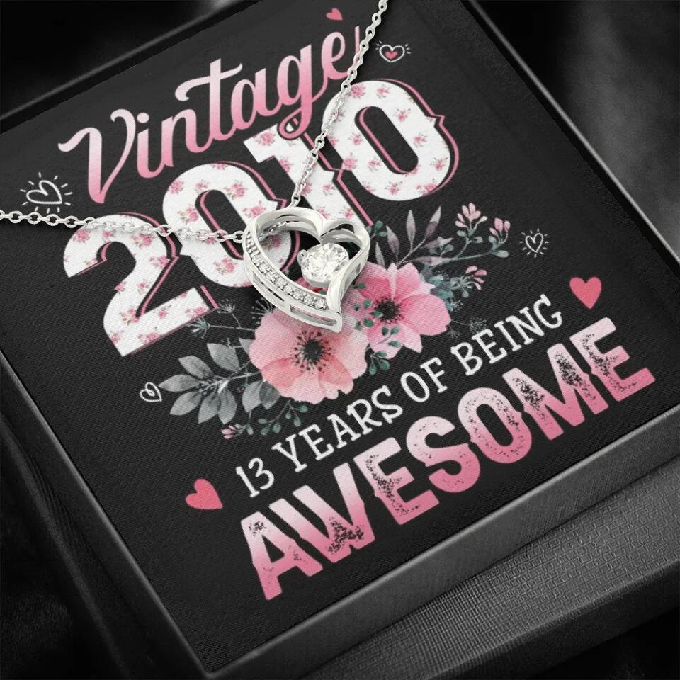 Vintage 2000 2003 2010 Many Years Of Awesome - Personalized Necklace
