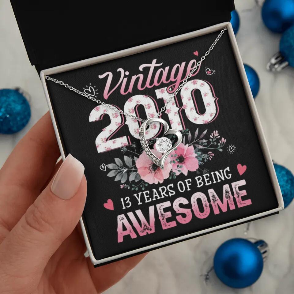 Vintage 2000 2003 2010 Many Years Of Awesome - Personalized Necklace