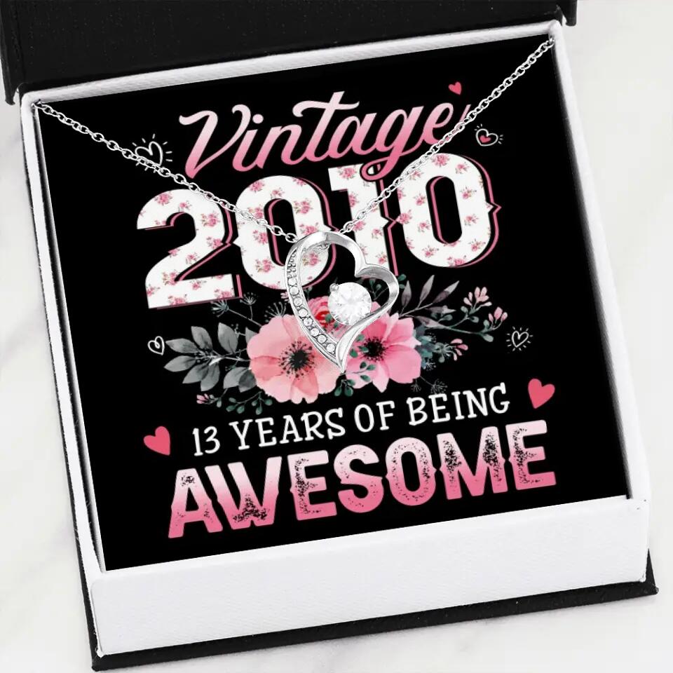 Vintage 2000 2003 2010 Many Years Of Awesome - Personalized Necklace