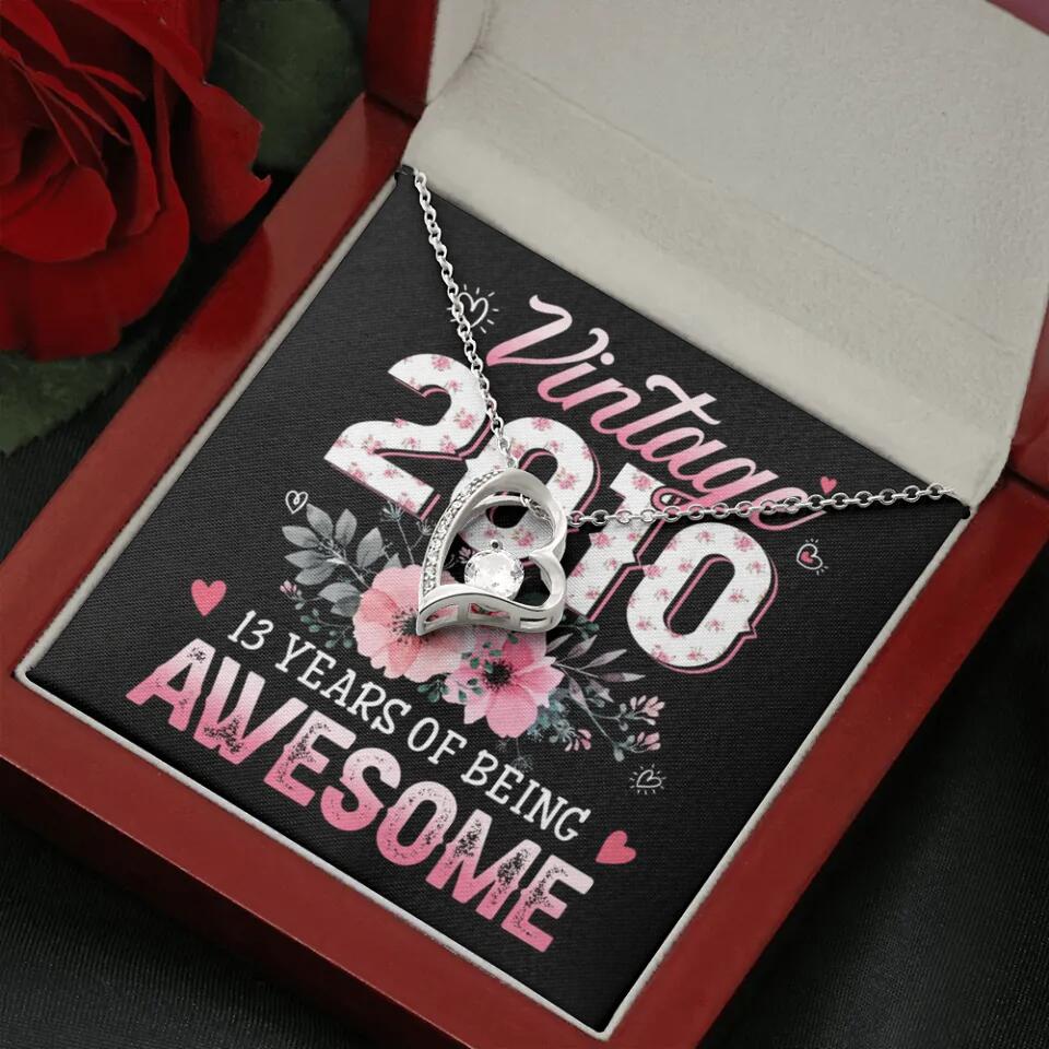 Vintage 2000 2003 2010 Many Years Of Awesome - Personalized Necklace