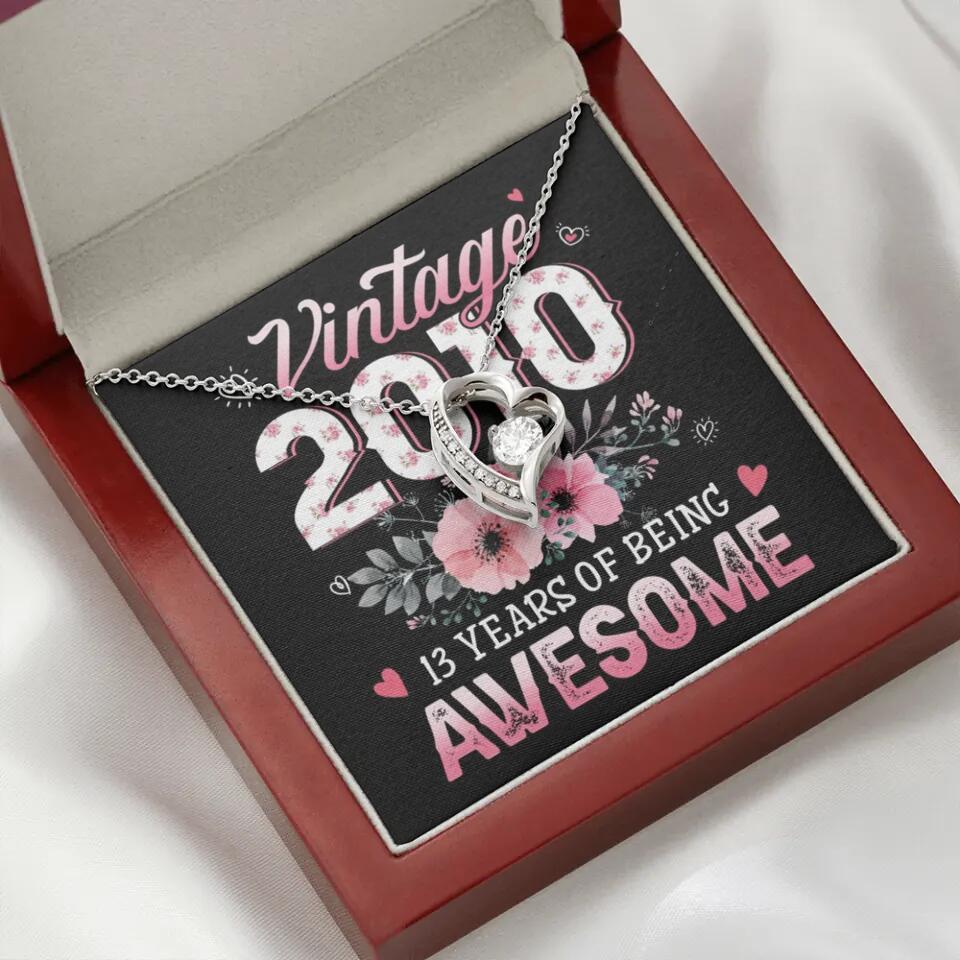 Vintage 2000 2003 2010 Many Years Of Awesome - Personalized Necklace