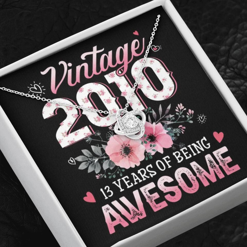 Vintage 2000 2003 2010 Many Years Of Awesome - Personalized Necklace