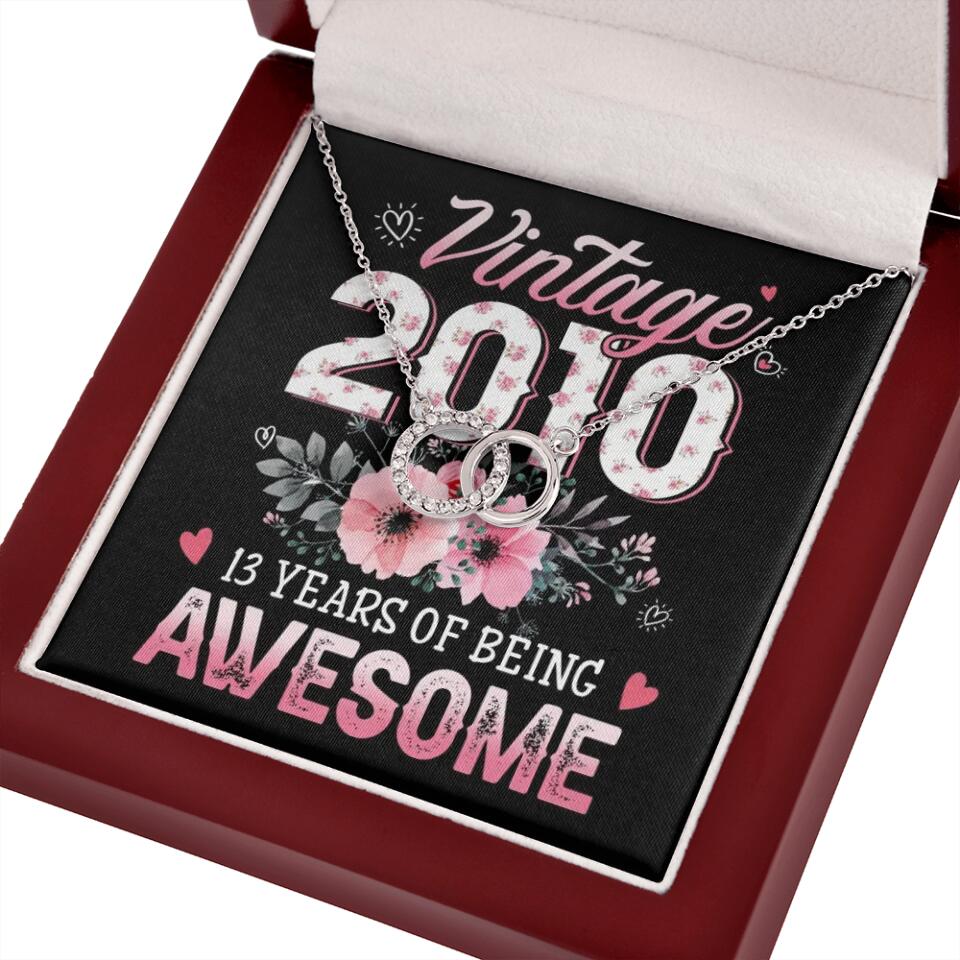 Vintage 2000 2003 2010 Many Years Of Awesome - Personalized Necklace