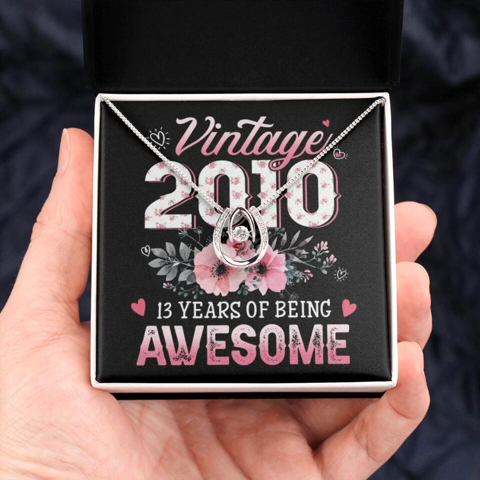 Vintage 2000 2003 2010 Many Years Of Awesome - Personalized Necklace