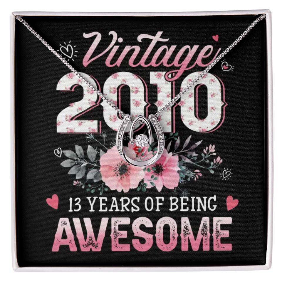 Vintage 2000 2003 2010 Many Years Of Awesome - Personalized Necklace