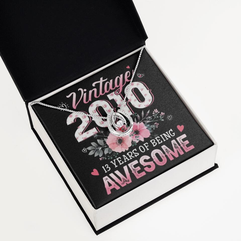 Vintage 2000 2003 2010 Many Years Of Awesome - Personalized Necklace