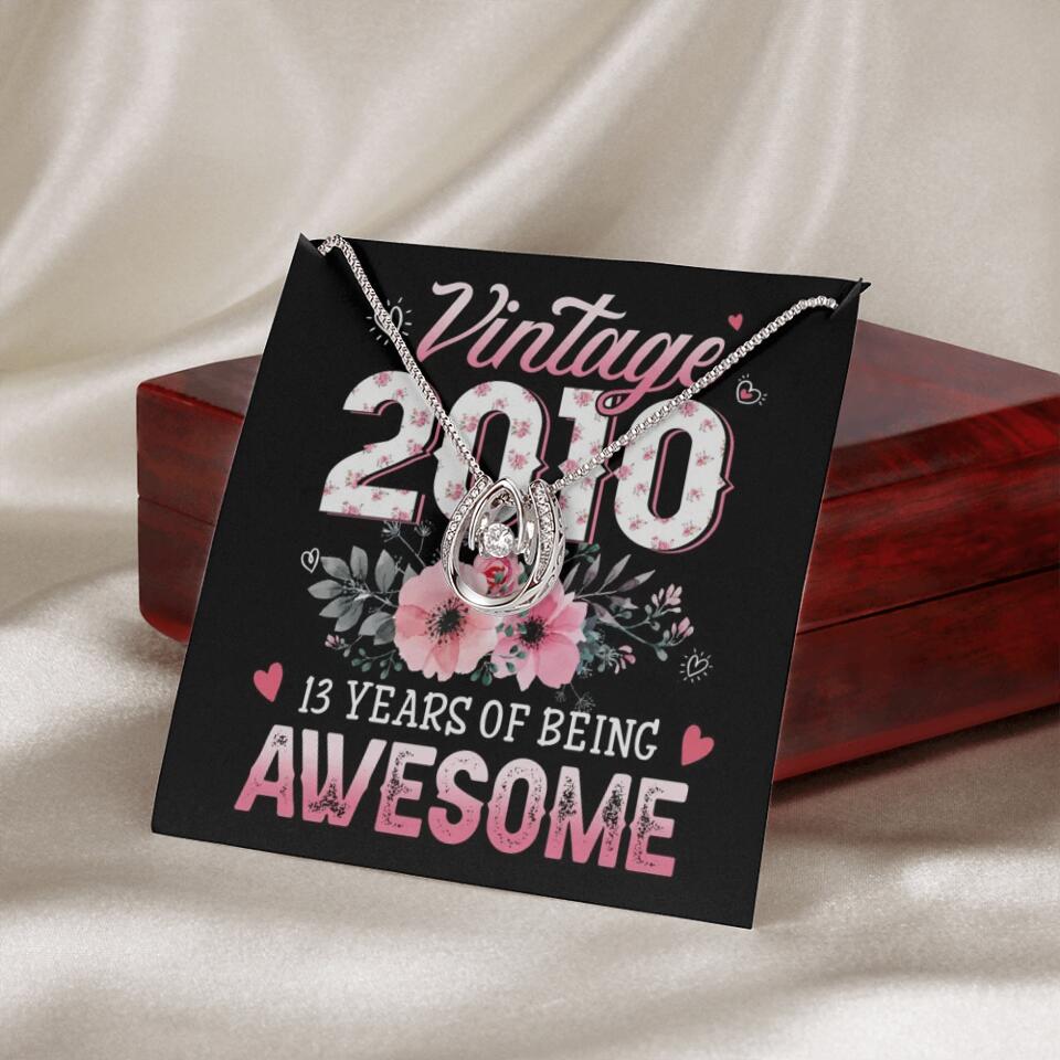Vintage 2000 2003 2010 Many Years Of Awesome - Personalized Necklace