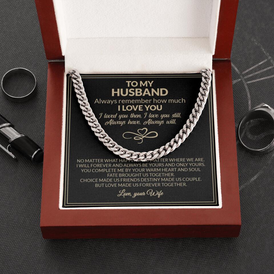 To My Husband Valentine's Day Quotes Cuban Link Chain Gift For Husband