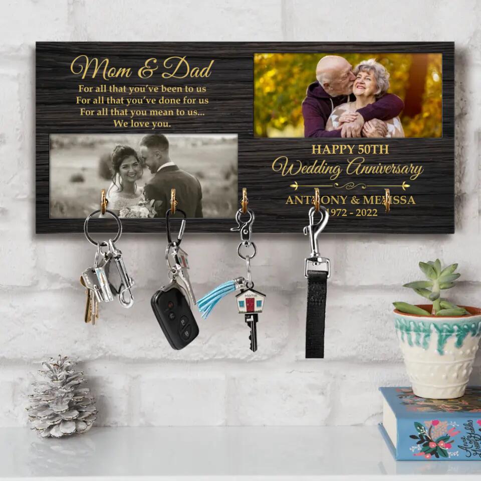 To Parents For All That You've Done To Us - Personalized Wooden Key Holder