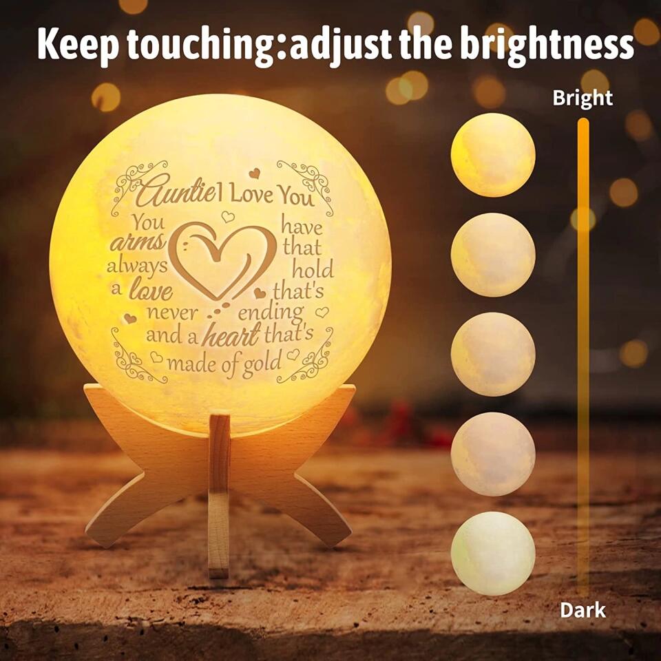 Auntie You Have Arms That Holds A Love - 3D Moon Lamp - Gift For Aunt From Nephew Nieces