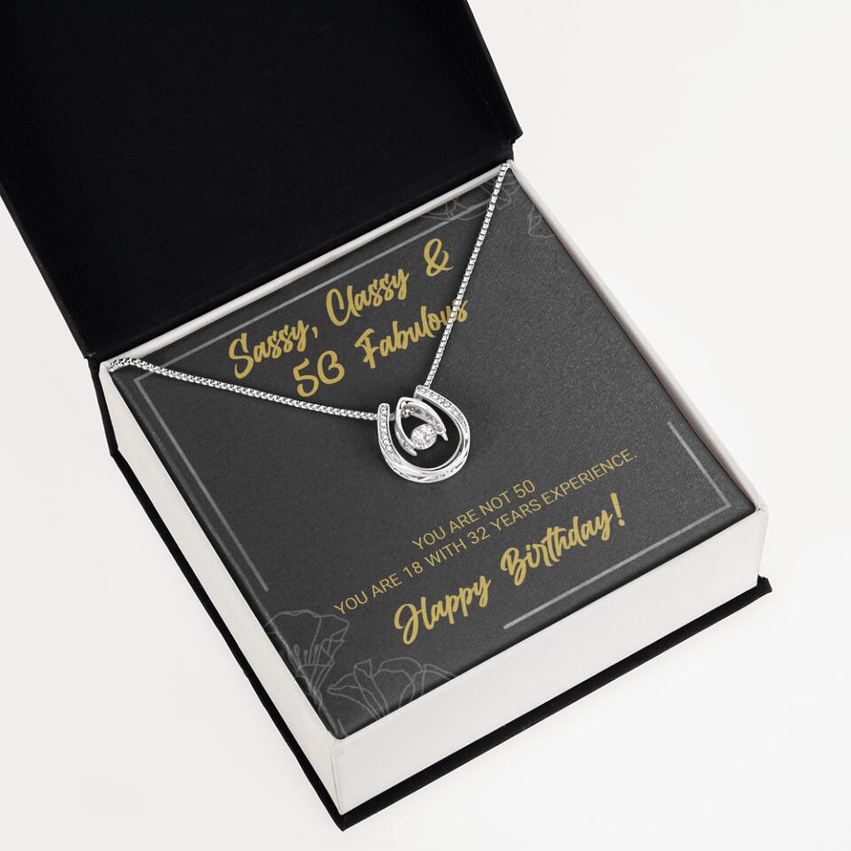 Sassy Classy 50 And Fabulous - Personalized Necklace Multiple Choice - Gift For Her On Birthdays