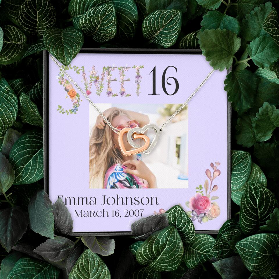 Sweet 16 - Personalized Necklace - Custom Name & Age - 16th Birthday Gift for Daughter