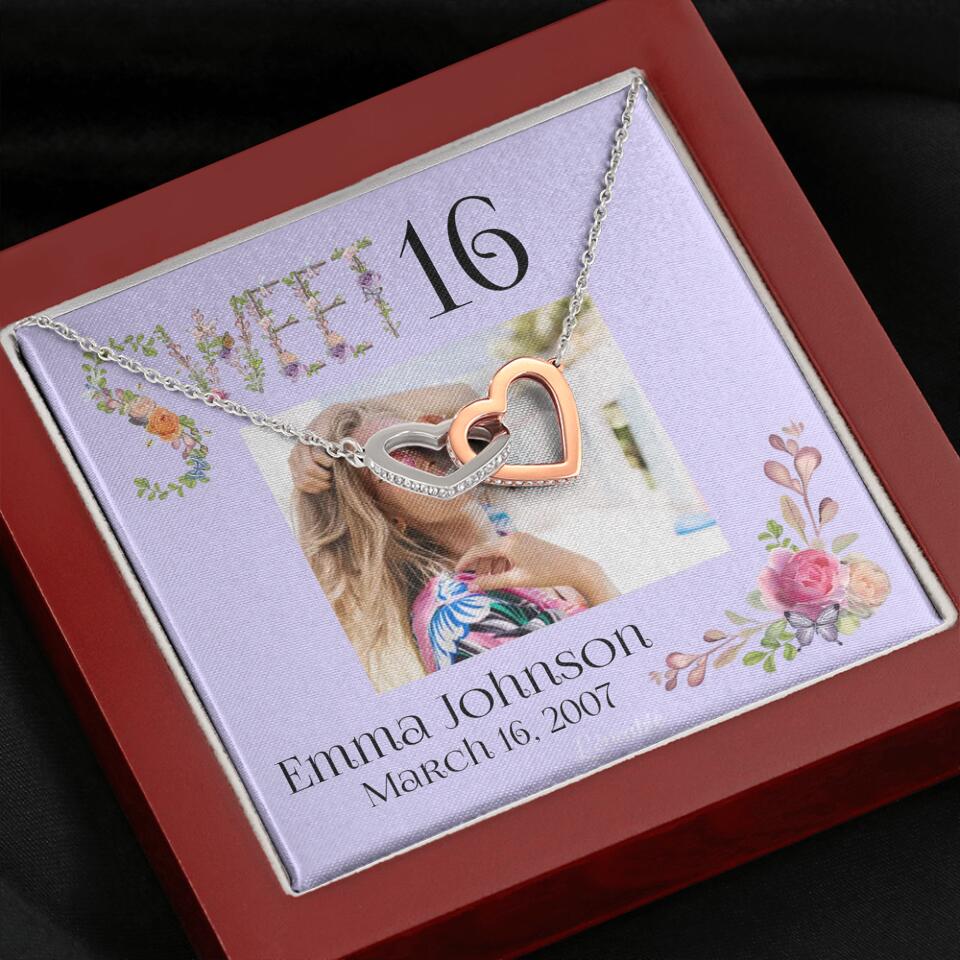 Sweet 16 - Personalized Necklace - Custom Name & Age - 16th Birthday Gift for Daughter