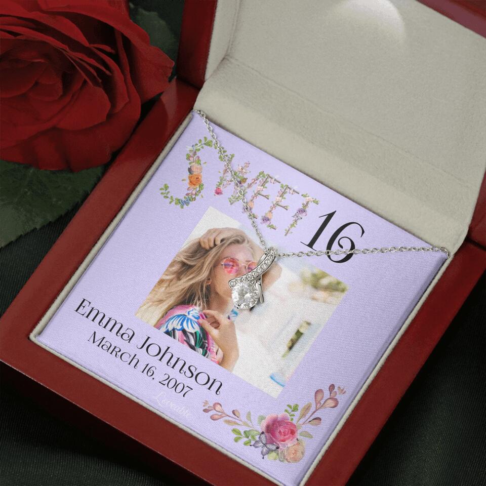 Sweet 16 - Personalized Necklace - Custom Name & Age - 16th Birthday Gift for Daughter