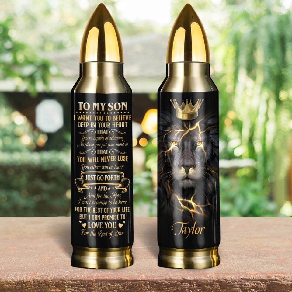 Lion King Spirit Message To My Son Custom Bullet Tumbler Birthday Gift For Son